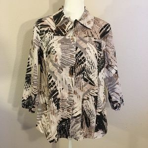 3/4 Sleeve Button Down Lightweight Jacket